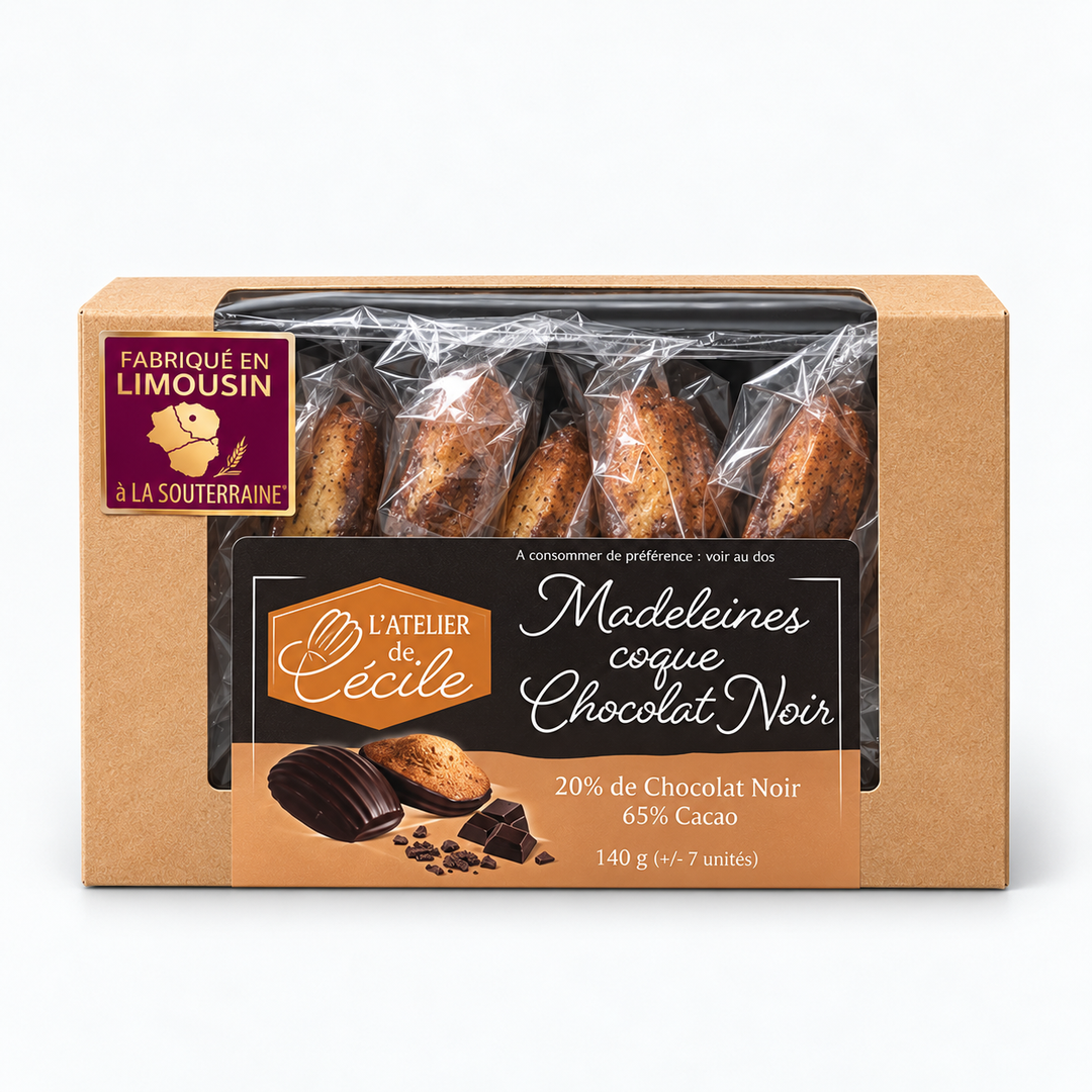 MADELEINES COQUE CHOCOLAT NOIR - 140G
